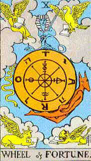 Card Ten of the Tarot 
 
The Wheel of Fortune 
 
The dynamic system 
of the Physical World