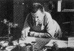 Charles Proteus Steinmetz;
struggling to understand Nikola Tesla's concepts.

Click on Picture to Enlarge. 