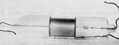 The magnetron, a vacuum tube whose electron current is controled by a magnetic field.
Click on Picture to Enlarge. 