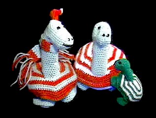 Tor and family -- crocheted by my sister, Mary Cichanowski. 